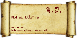 Mohai Dóra névjegykártya